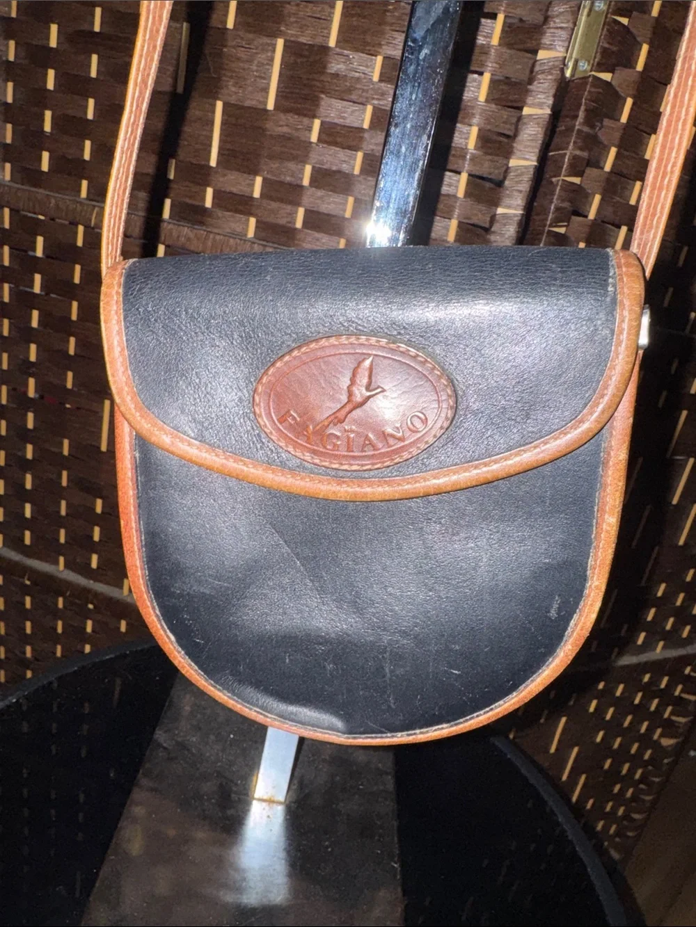 Black and Tan Leather Crossbody Bag - Classic Everyday Style